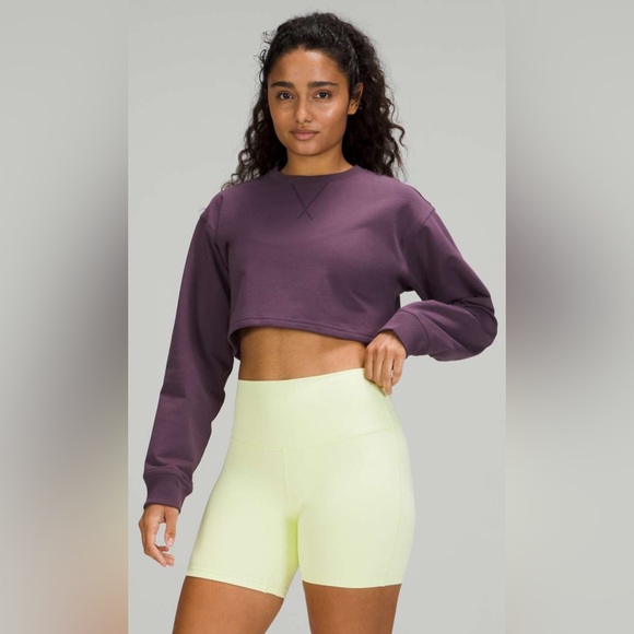 lululemon athletica Tops - Lululemon All Yours Cropped Crew - Grape Thistle